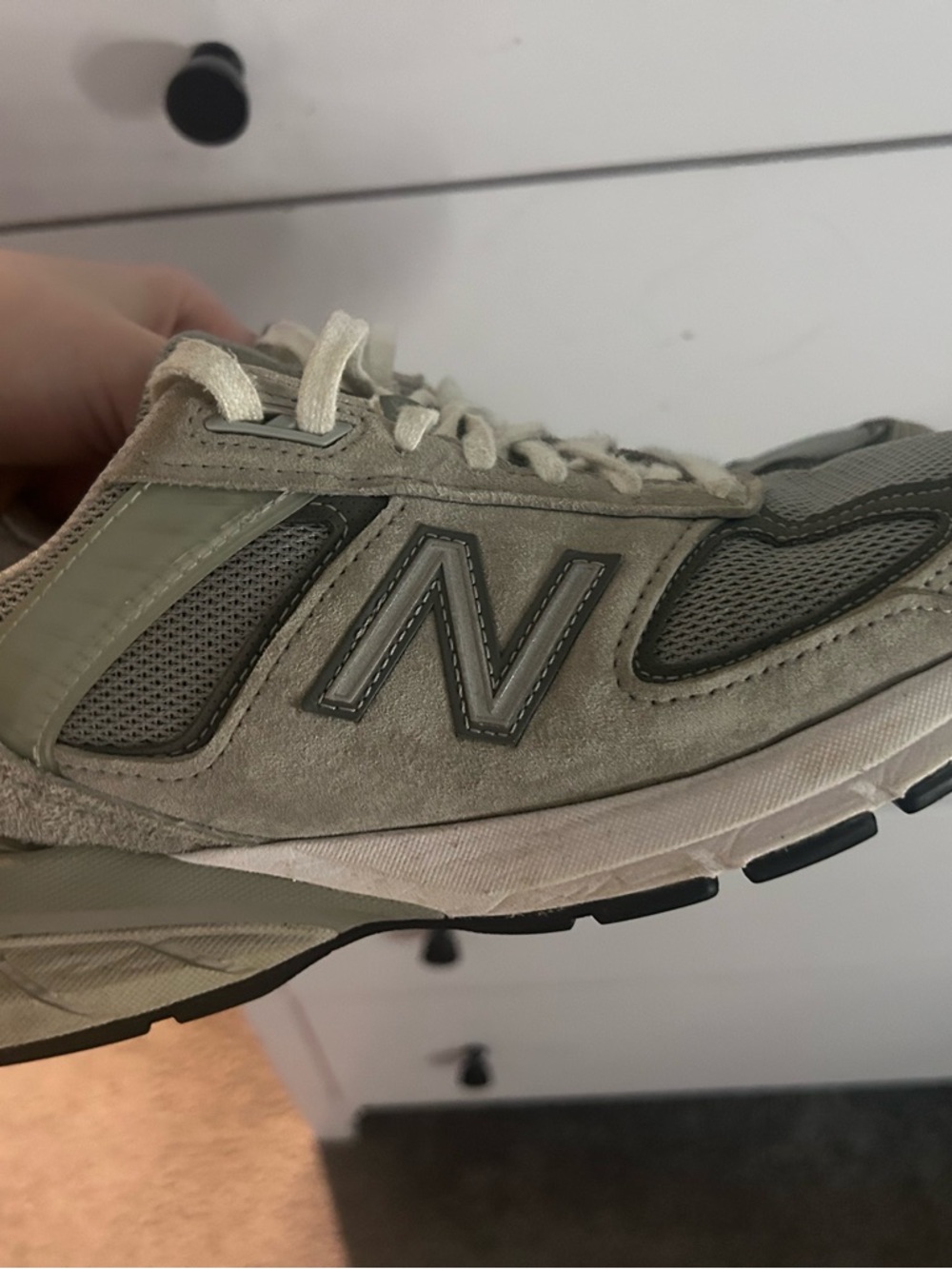 New Balance Light Gray 990v5